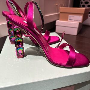 Aquazzura Aura Embellished Satin Sandals